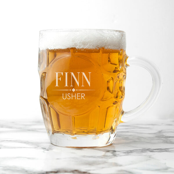 Personalised Wedding Dimpled Beer Glass: 1 - Beer Glasses By Gift Moments