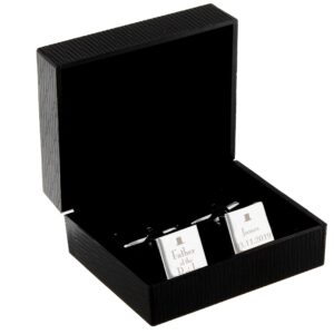 Personalised Wedding Father of the Bride Square Cufflinks: 3 - Cufflinks & Tie Slides By Gift Moments
