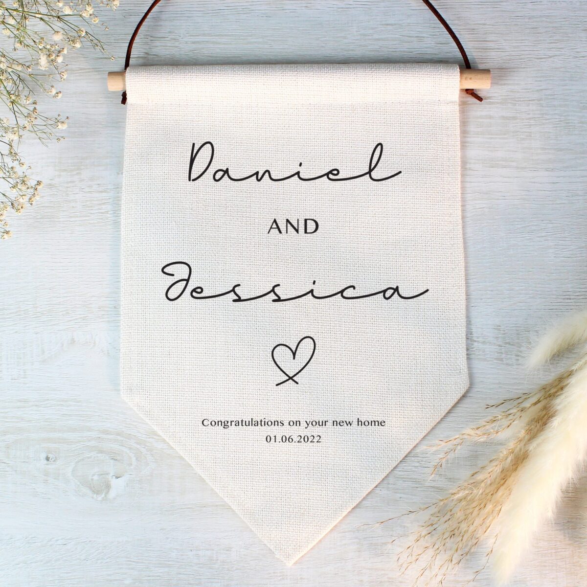 Personalised wedding hanging banner