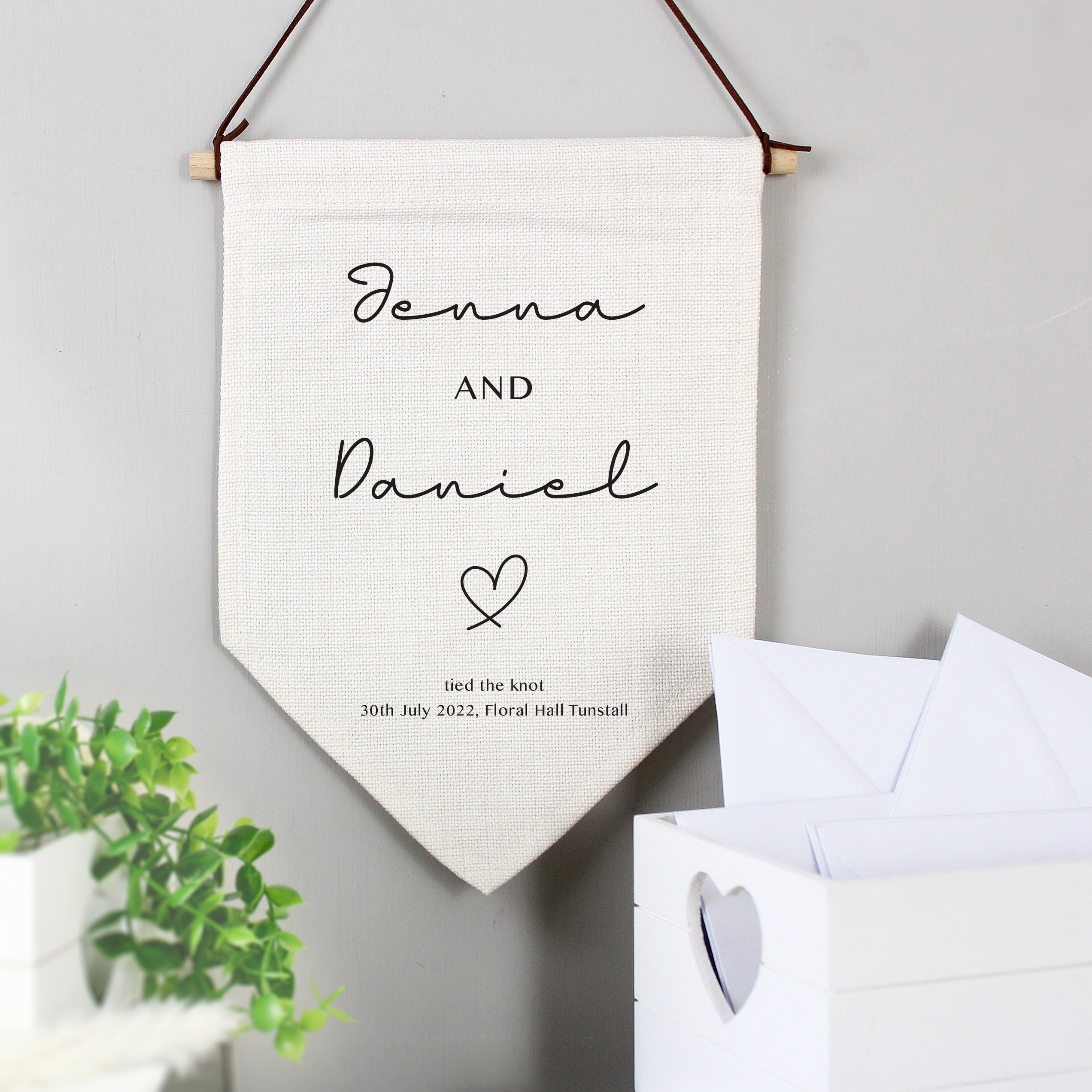 Personalised wedding hanging banner