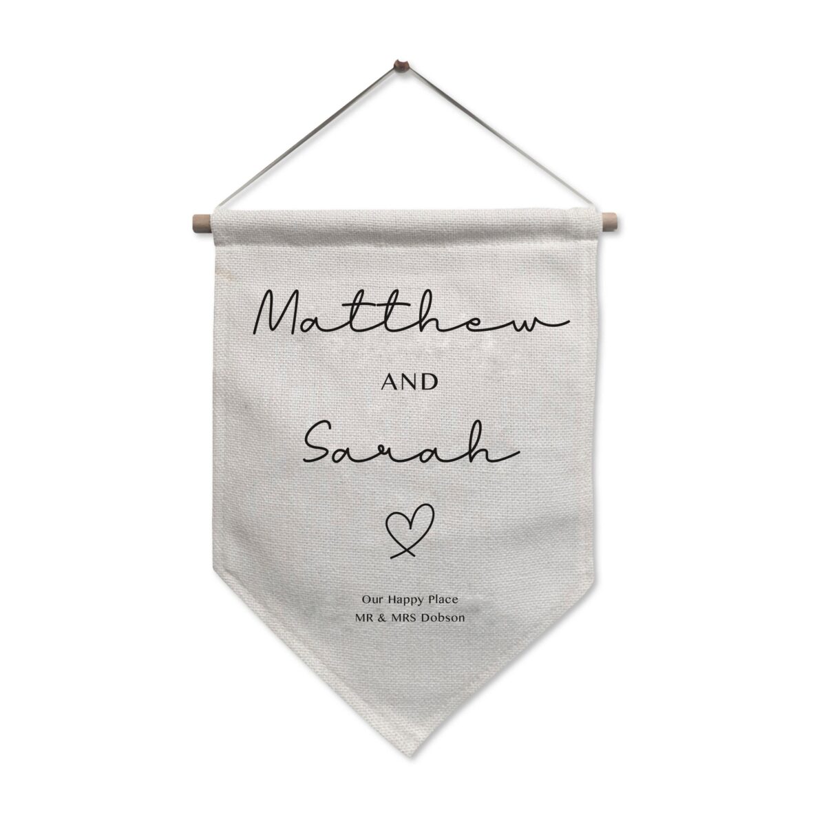 Personalised wedding hanging banner