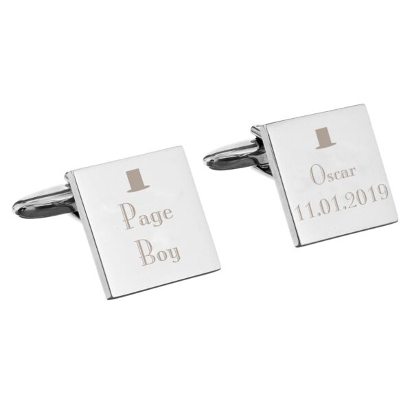 Personalised Wedding Page Boy Cufflinks: 2 - Cufflinks & Tie Slides By Gift Moments