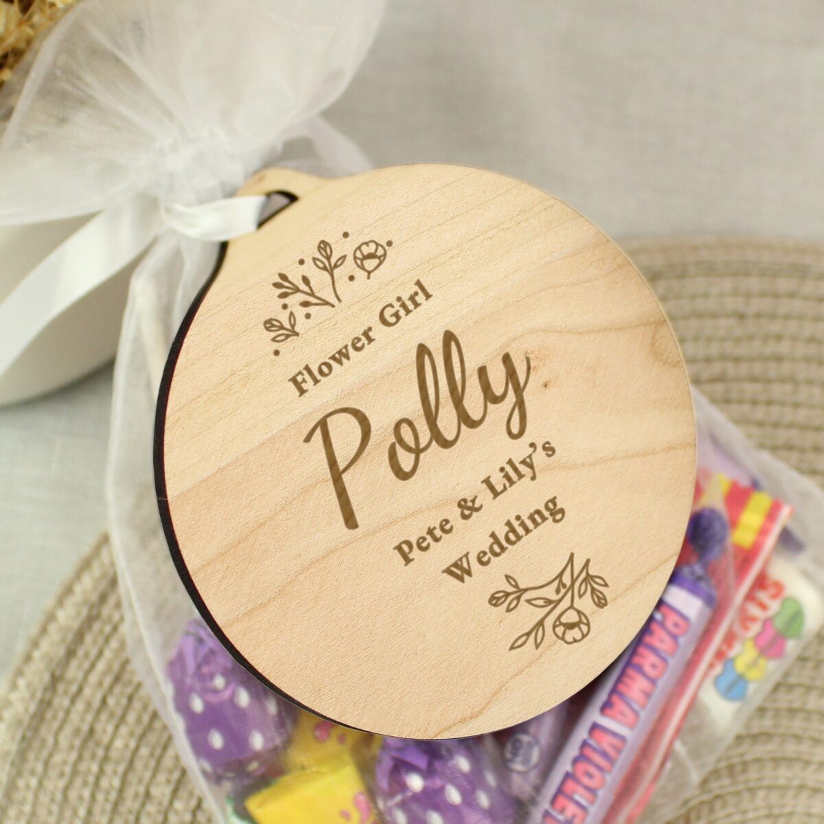 Personalised Wedding Party Wooden Tag: 8 - Decorations By Gift Moments