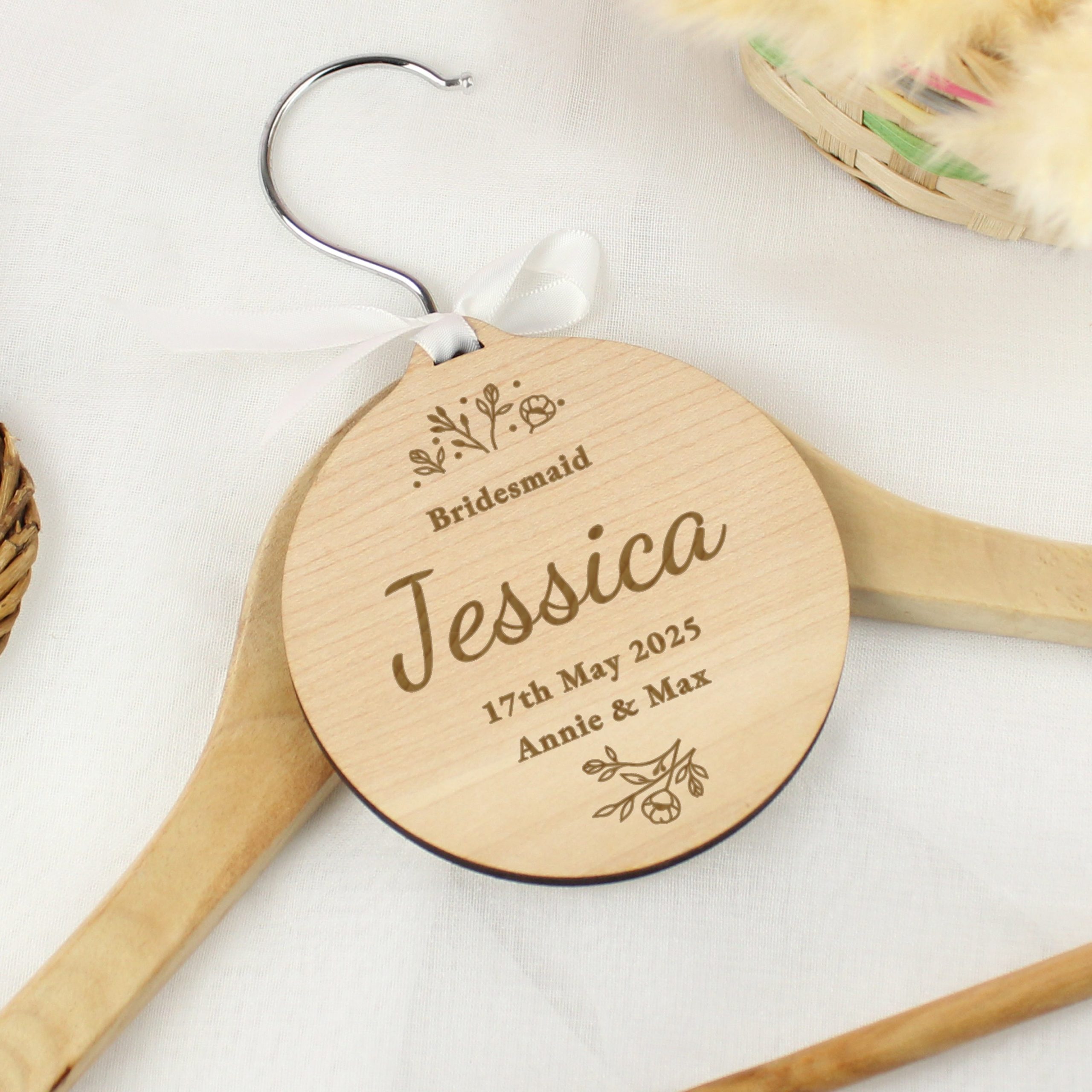 Personalised Wedding Party Wooden Tag: 1 - Decorations By Gift Moments