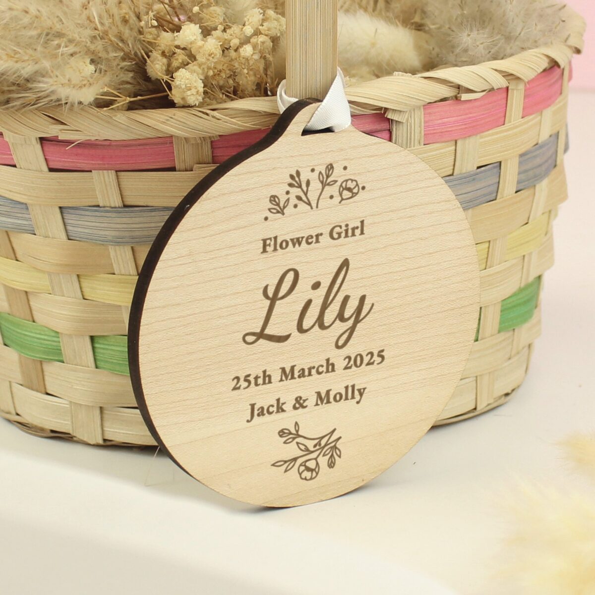 Personalised Wedding Party Wooden Tag: 4 - Decorations By Gift Moments