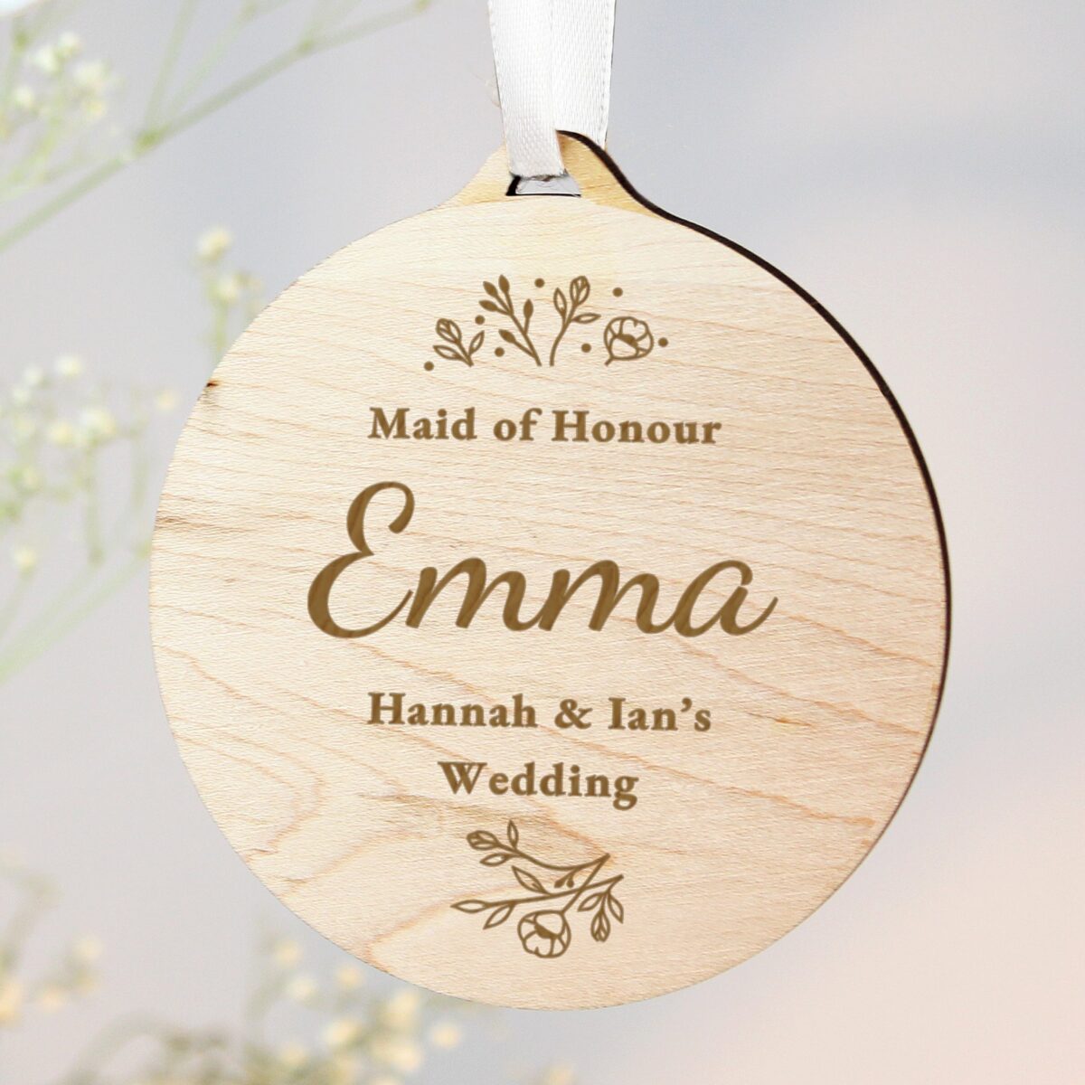 Personalised Wedding Party Wooden Tag: 2 - Decorations By Gift Moments