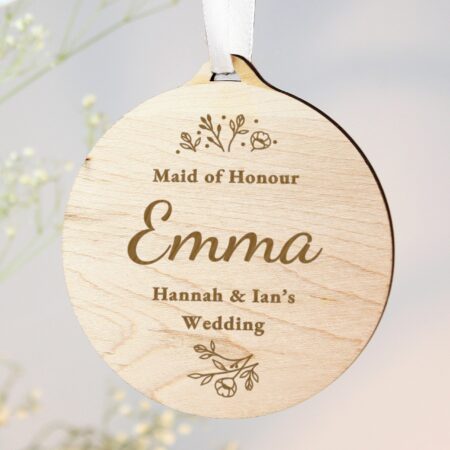 Personalised Wedding Party Wooden Tag: 2 - Decorations By Gift Moments