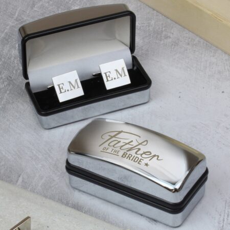 Personalised Wedding Role Cufflinks & Box Sets: 3 - Father of the Bride - Cufflinks & Tie Slides By Gift Moments
