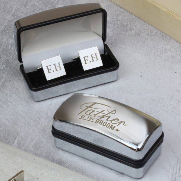 Personalised Wedding Role Cufflinks & Box Sets: 4 - Father of the Groom - Cufflinks & Tie Slides By Gift Moments