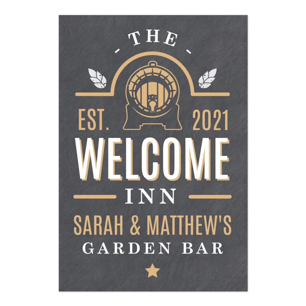 Personalised welcome inn metal sign