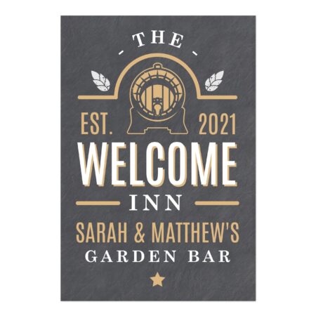 Personalised welcome inn metal sign