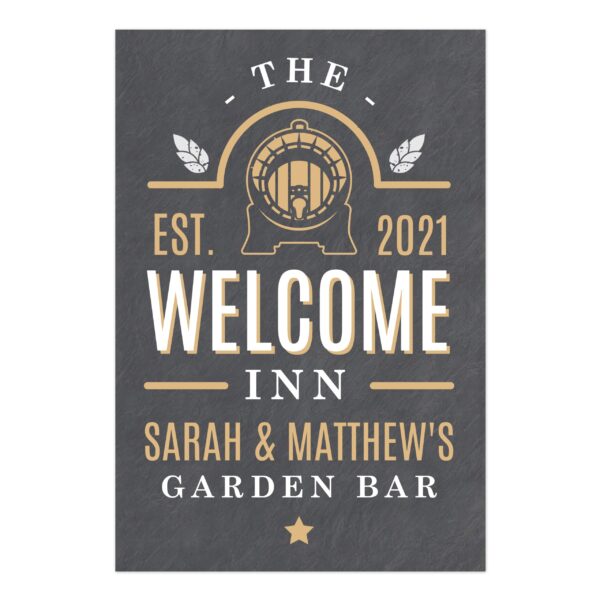 Personalised The Welcome Inn Metal Sign: 2 - Signs & Plaques By Gift Moments