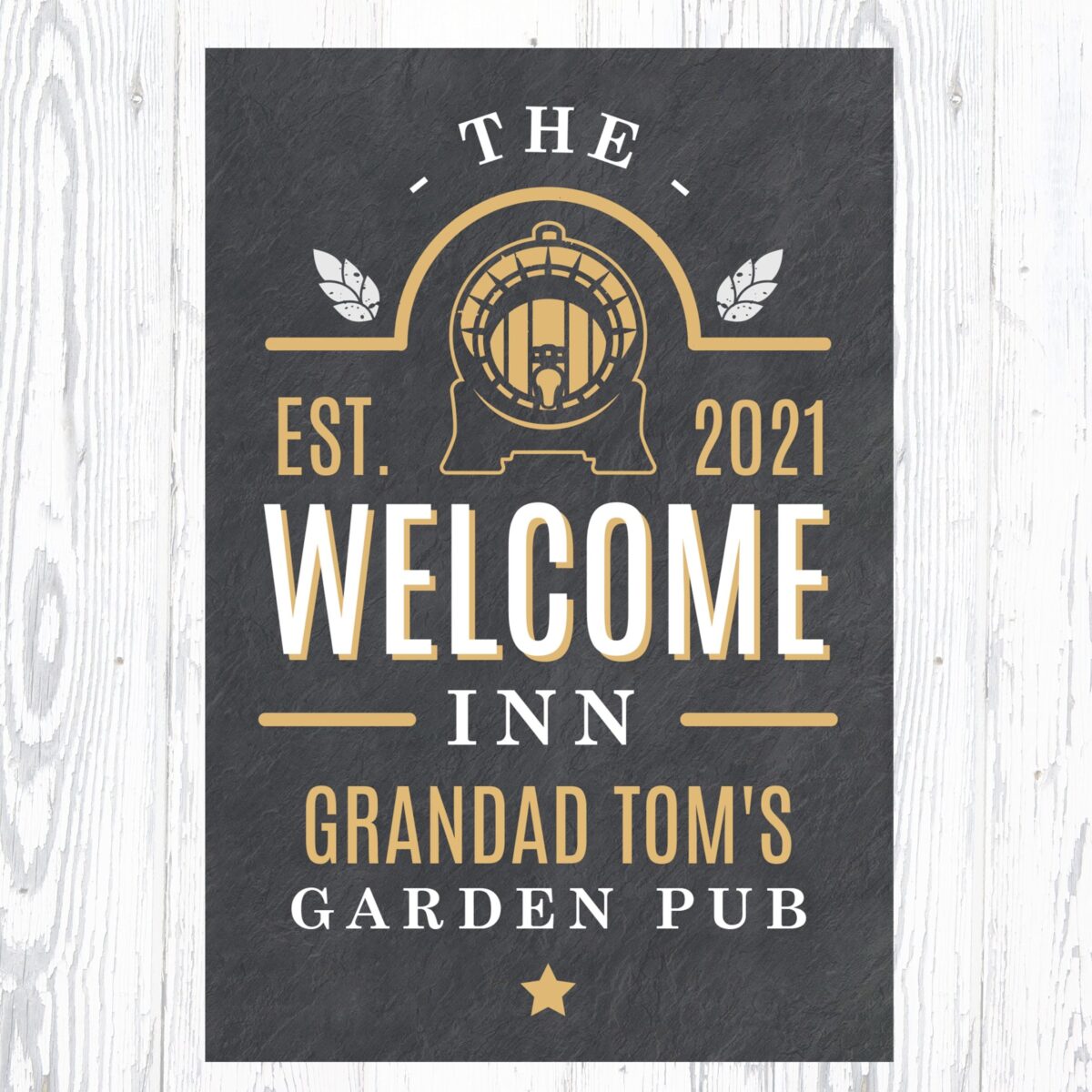 Personalised welcome inn metal sign