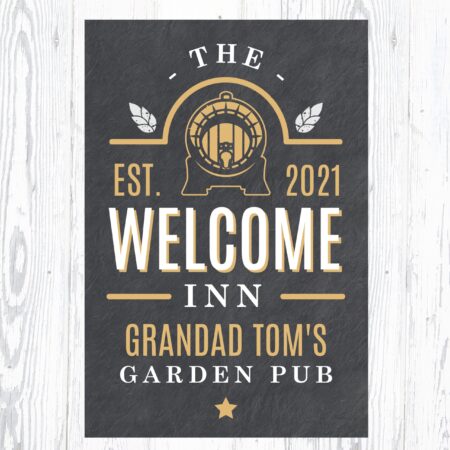 Personalised welcome inn metal sign