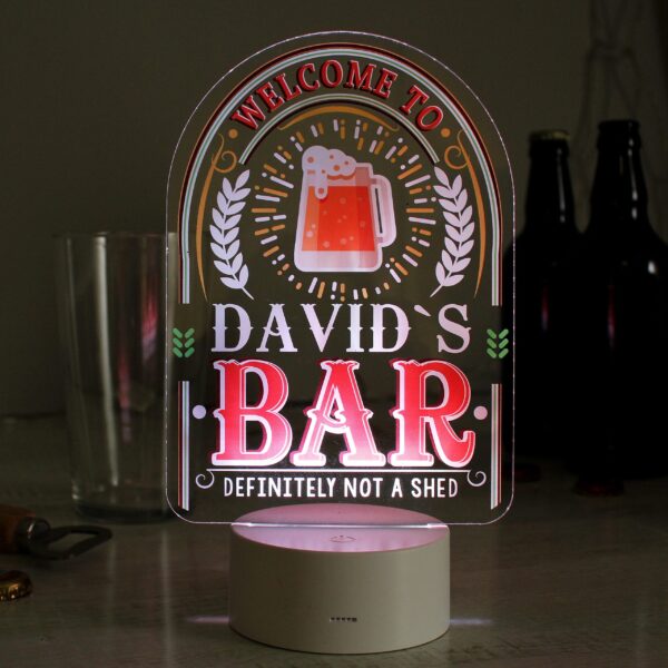 Personalised Welcome To... Bar LED Colour Changing Night Light: 1 - LED Lighting By Gift Moments