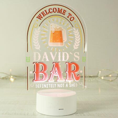 Personalised Welcome To... Bar LED Colour Changing Night Light: 2 - LED Lighting By Gift Moments