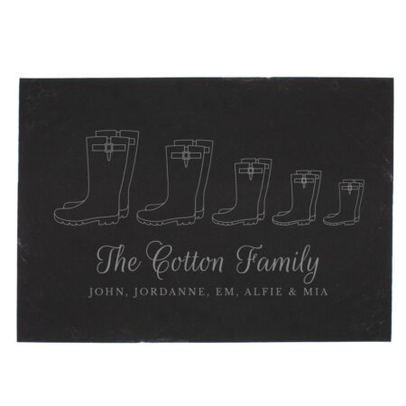 Personalised Welly Boot Family of Five Slate: 3 - Signs & Plaques By Gift Moments