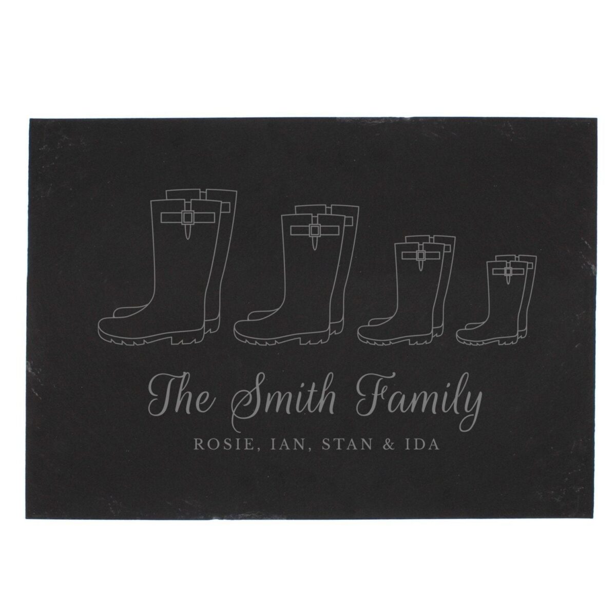 Personalised Welly Boot Family of Four Slate: 3 - Signs & Plaques By Gift Moments