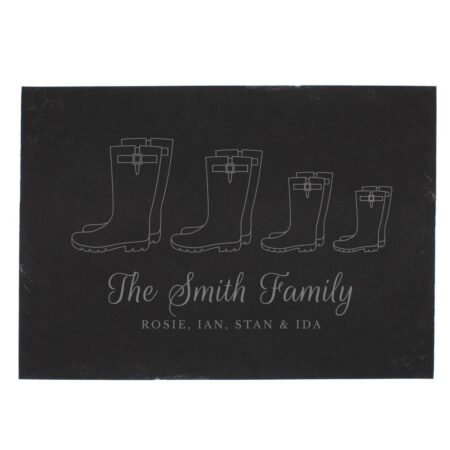 Personalised Welly Boot Family of Four Slate: 3 - Signs & Plaques By Gift Moments