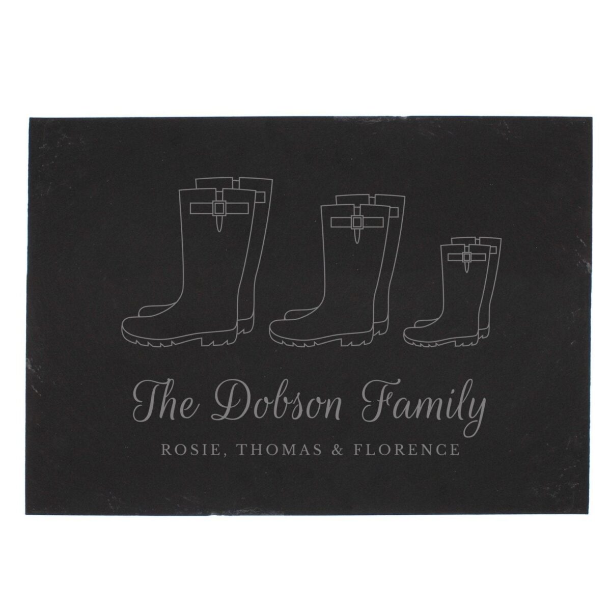 Personalised Welly Boot Family of Three Slate: 3 - Signs & Plaques By Gift Moments