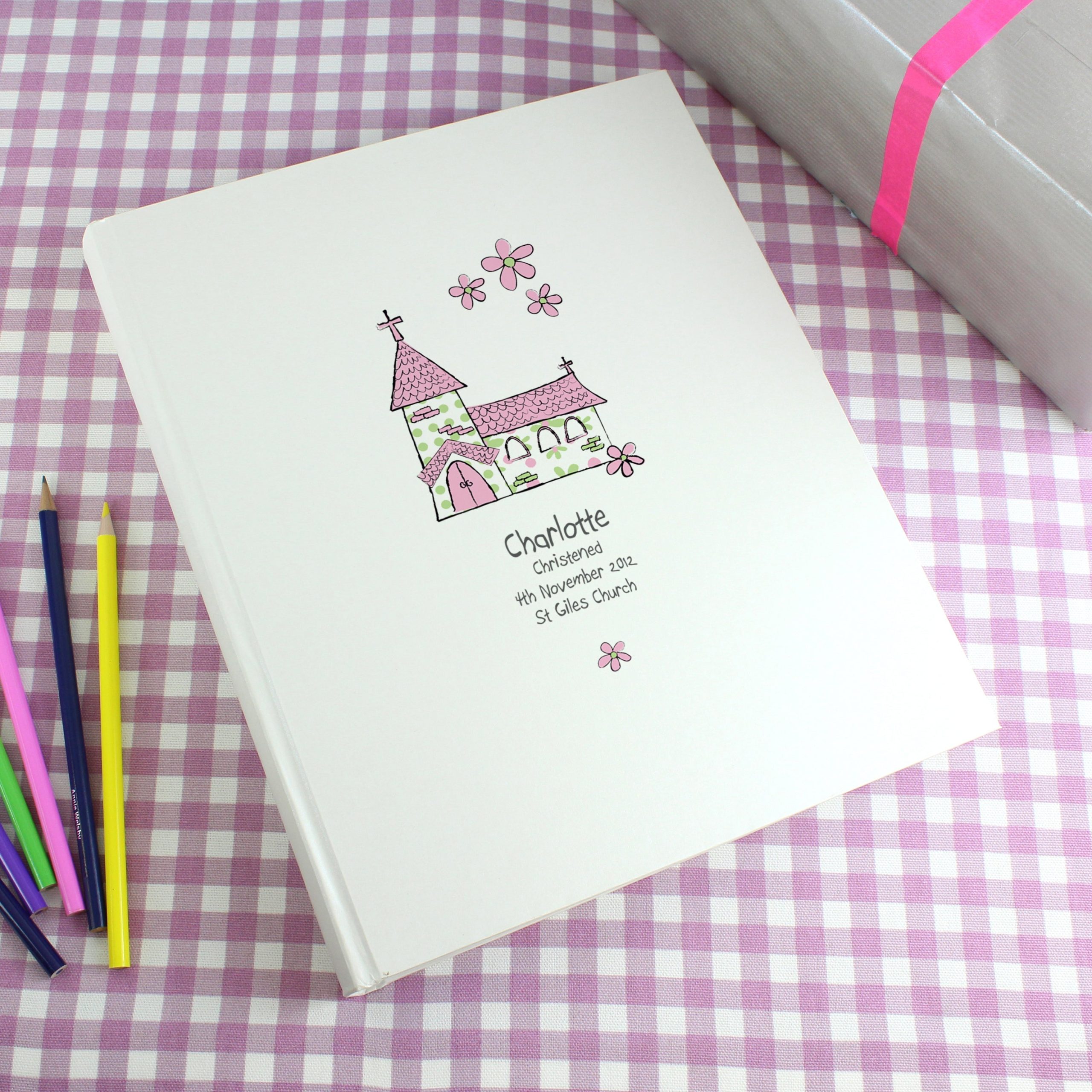 Personalised Whimsical Church Pink Traditional Photo Album: 1 - Photo Albums By Gift Moments