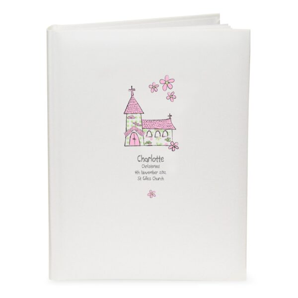 Personalised Whimsical Church Pink Traditional Photo Album: 2 - Photo Albums By Gift Moments