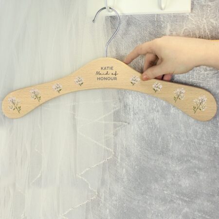 Personalised White Floral Wooden Hanger: 3 - Keepsakes By Gift Moments