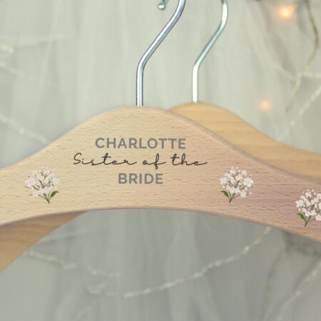 Personalised White Floral Wooden Hanger: 2 - Keepsakes By Gift Moments