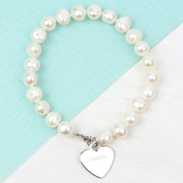 Personalised White Freshwater Pearl Name Bracelet: 2 - Bracelets By Gift Moments