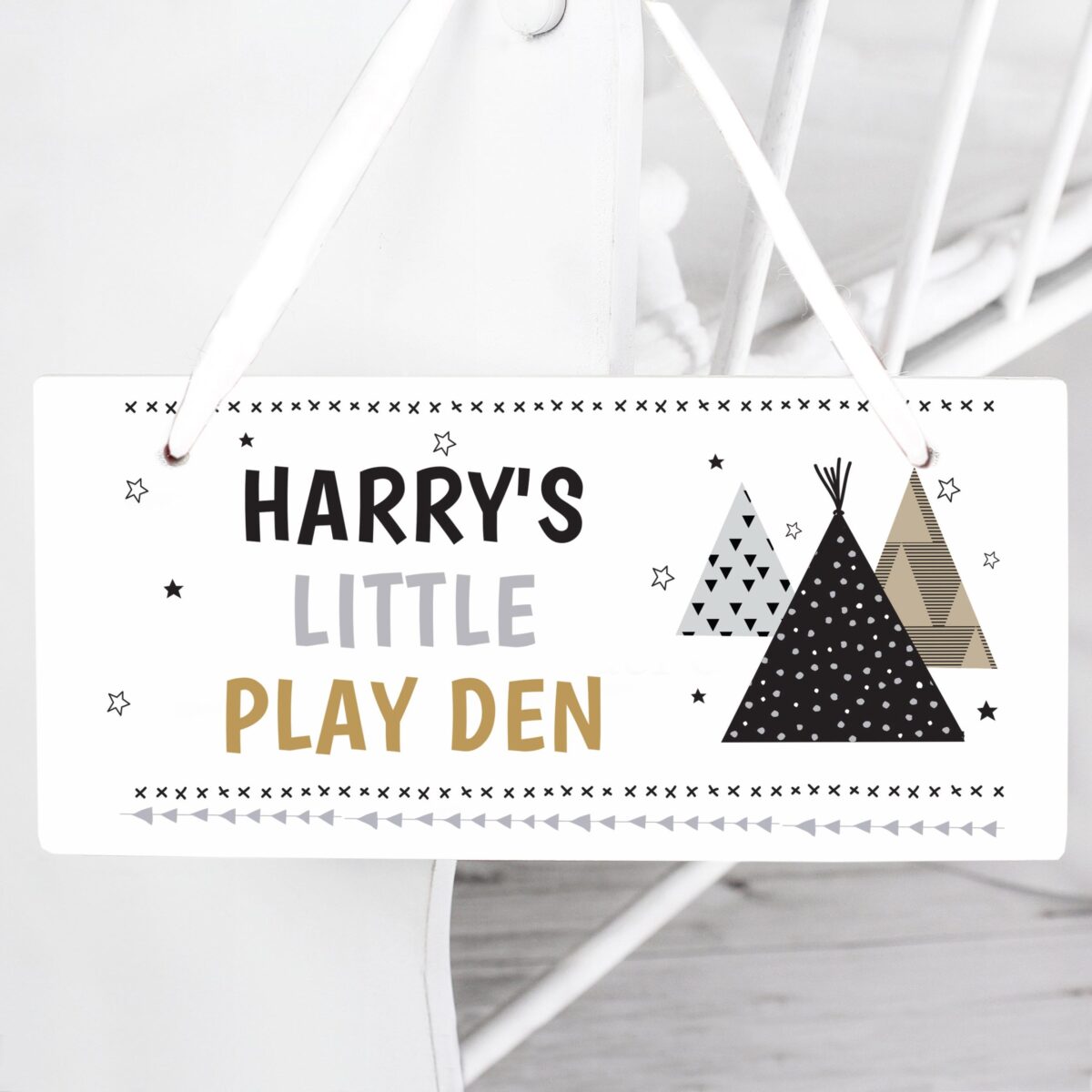 Personalised Wigwam Wooden Sign: 2 - Signs & Plaques By Gift Moments