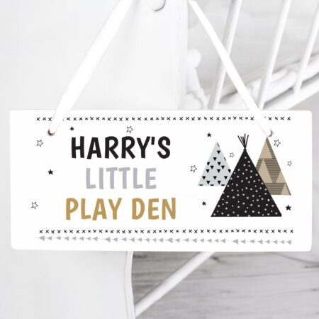 Personalised Wigwam Wooden Sign: 2 - Signs & Plaques By Gift Moments