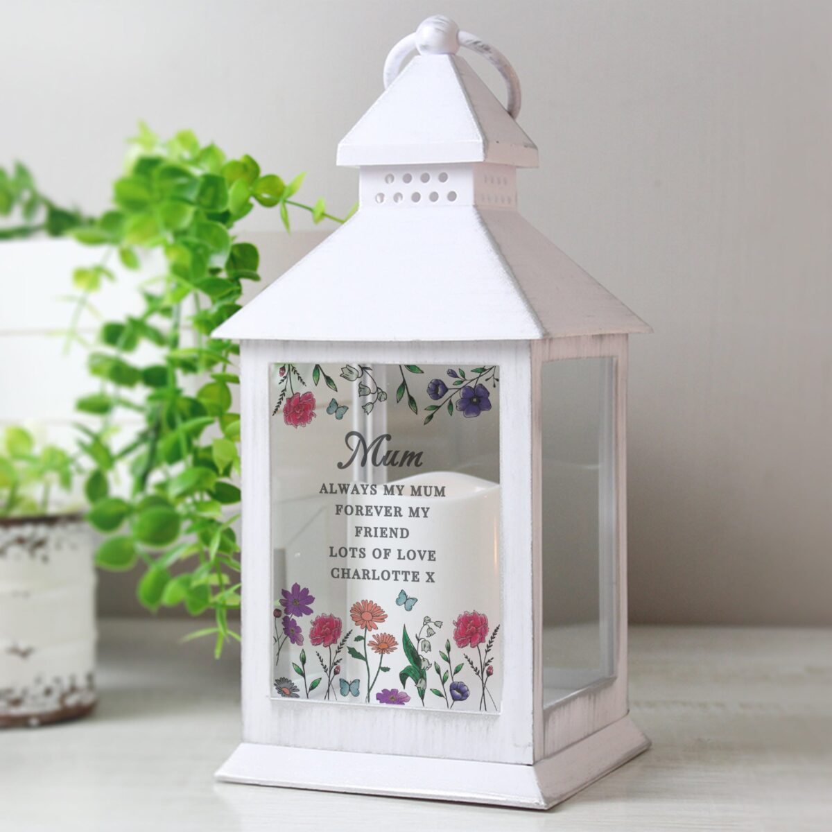 Personalised Wild Flowers LED Lantern: 2 - LED Lighting By Gift Moments