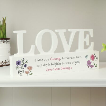 Personalised wild flowers love ornament