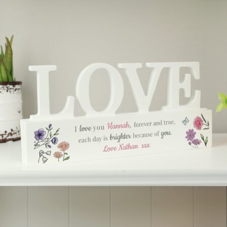 Personalised wild flowers love ornament