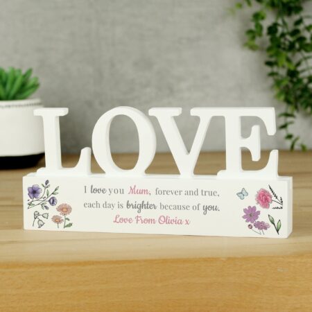 Personalised wild flowers love ornament