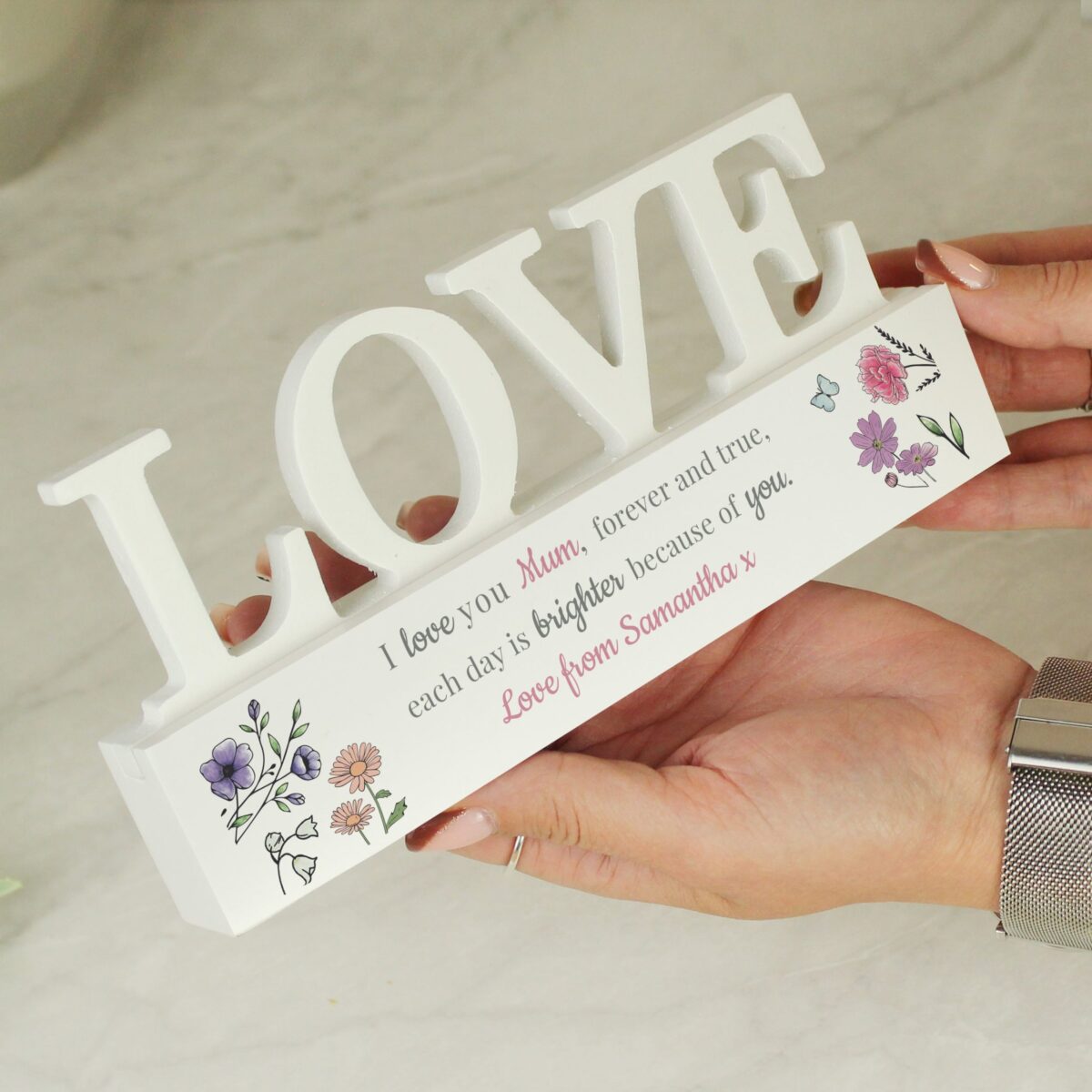 Personalised wild flowers love ornament