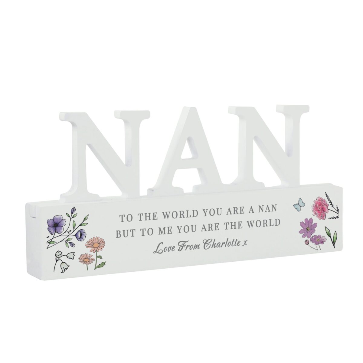 Personalised wild flowers nan ornament