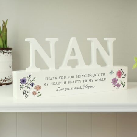 Personalised wild flowers nan ornament