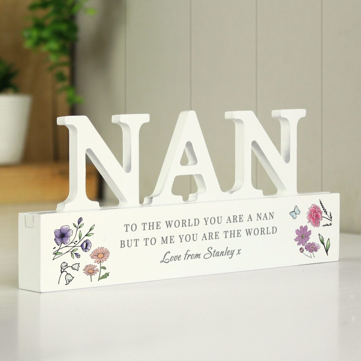 Personalised wild flowers nan ornament