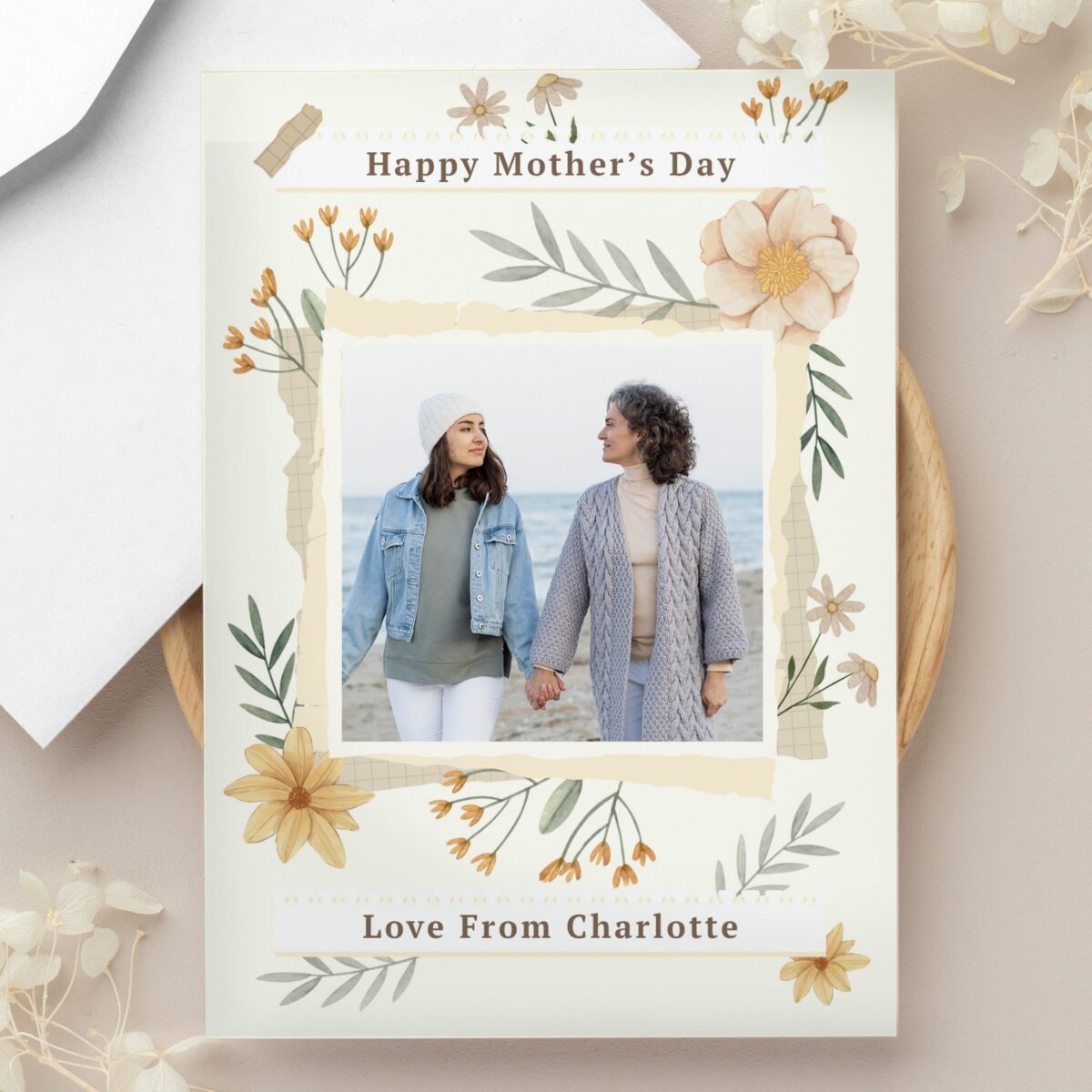 Personalised Wild Flowers Photo Card: 2 - Greeting Cards By Gift Moments