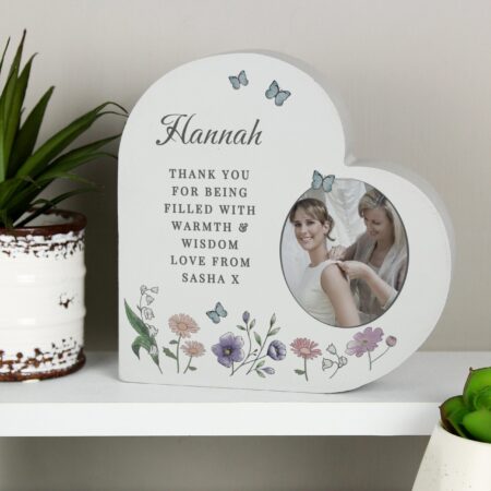Personalised Wild Flowers Photo Heart Ornament: 4 - Ornaments By Gift Moments