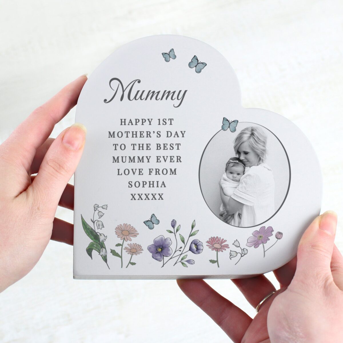 Personalised Wild Flowers Photo Heart Ornament: 1 - Ornaments By Gift Moments