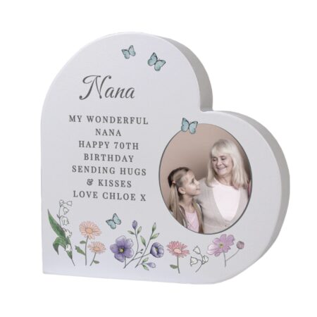 Personalised Wild Flowers Photo Heart Ornament: 5 - Ornaments By Gift Moments