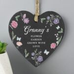 Personalised Wild Flowers Slate Heart: 1 - Decorations By Gift Moments