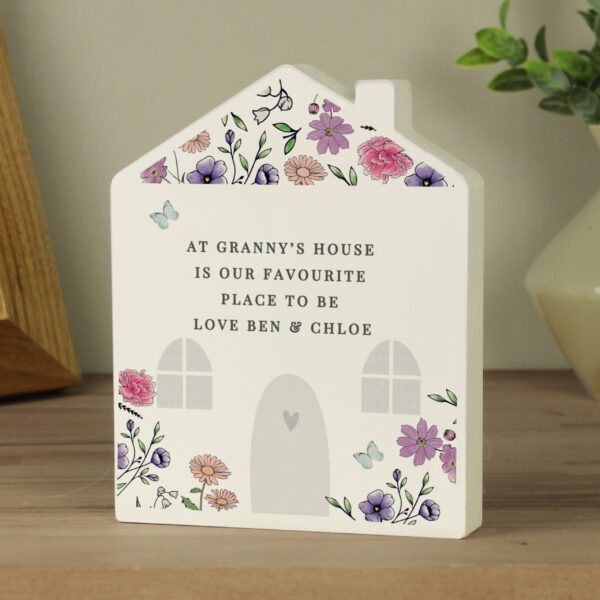 Personalised Wild Flowers Wooden House Ornament: 2 - Ornaments By Gift Moments