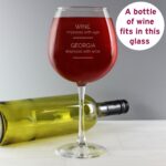 Personalised ’Wine Improves with Age’ Bottle of Wine Glass: 1 - Wine Glasses By Gift Moments