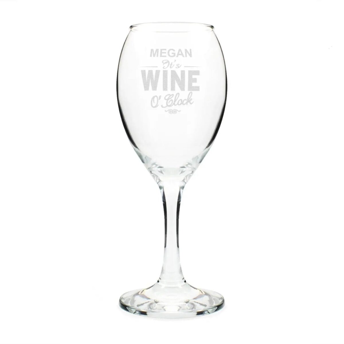 Personalised Wine O’Clock Engraved Wine Glass: 2 - Wine Glasses By Gift Moments