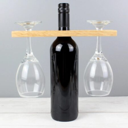 Personalised ’Wine O’clock’ Wine Glass & Bottle Holder: 2 - Barware By Gift Moments
