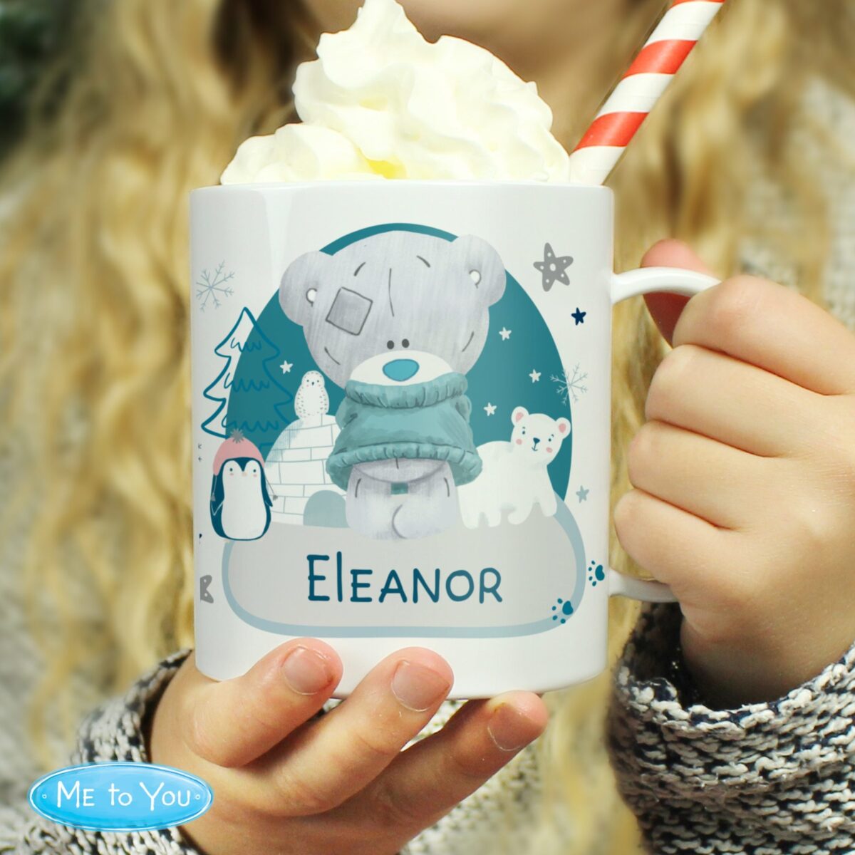 Personalised Winter Explorer Tiny Tatty Teddy Plastic Mug: 1 - Plastic Mugs