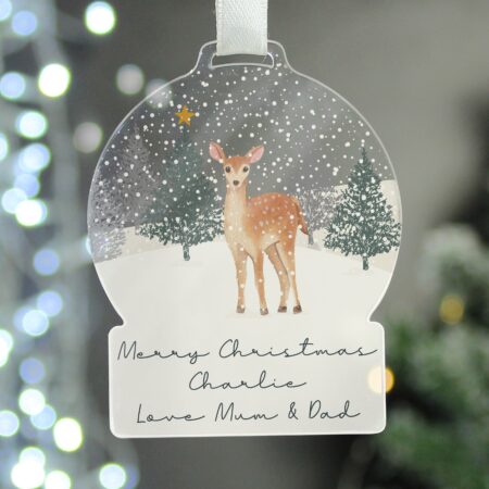 Personalised A Winter’s Night Acrylic Snowglobe Decoration: 3 - Christmas Decorations By Gift Moments